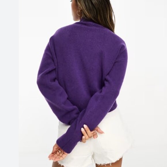 & Other Stories Alpaca Blend Round Neck Purple Sweater, XS - Picture 2 of 16